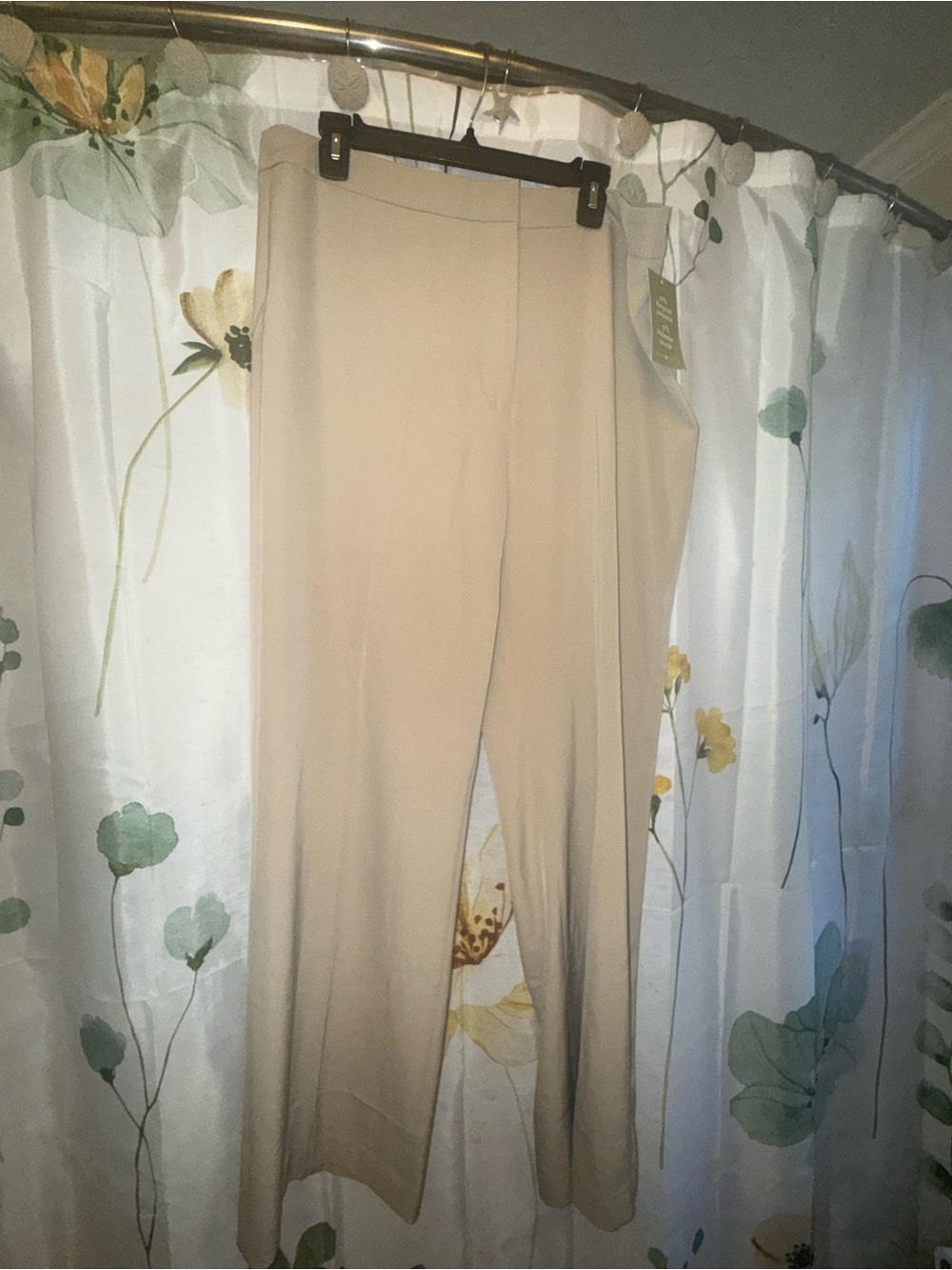 H&M. Beige Wide-Leg Pull-On Pants